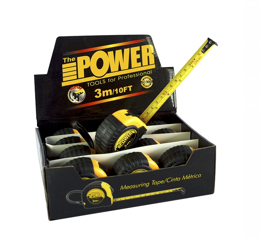 CINTA METRICA 16 MM X 3 MTS ANTIBLOQUEO REF. 430 / 3MX16MM MARCA POWER
