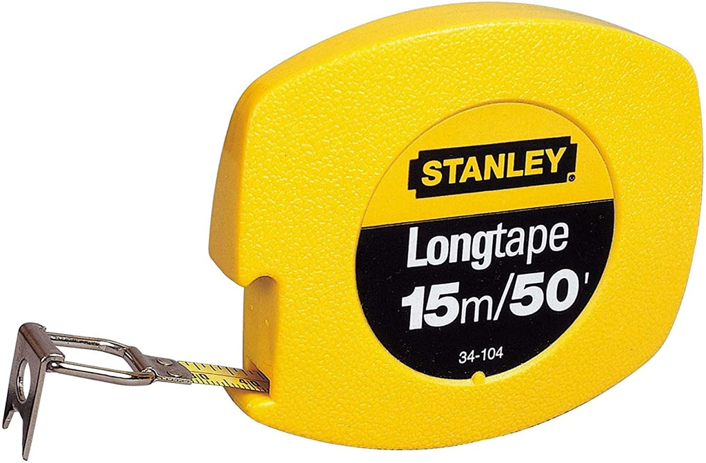 CINTA METRICA PLASTICA 15 MTS REF. 34-104S MARCA STANLEY
