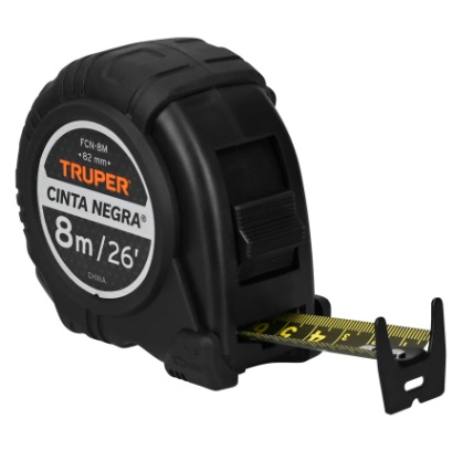CINTA METRICA RESISTE IMPACTO 1" X 8 MTS IMPR. POR AMBOS LADOS MOD. FCN-8M REF.11747 MARCA TRUPER