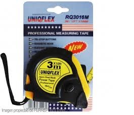CINTA METRICA PROFESIONAL 3 MTS REF. RQ3016M MARCA UNIQFLEX