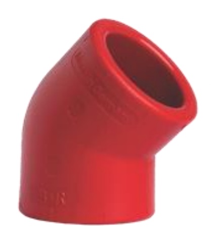 CODO DE 45 GRADOS LISO DE 25 MM FIRETEC LINEA ROJA COD-DSE102F MARCA DONSEN