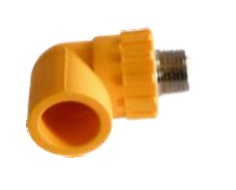 CODO DE 90° CON ROSCA MACHO DE 20 MM X 1/2" LINEA AMARILLA REF. DSE401A MARCA DONSEN