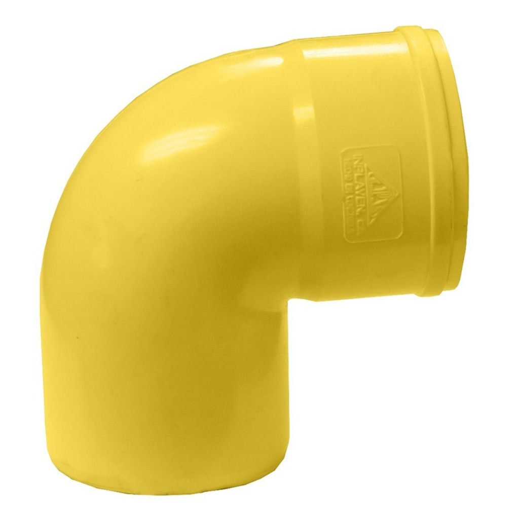 CODO DE PVC PARA AGUA SERVIDA DE 110 MM X 90º ( 4" X 90° ) REF. CANCS003 MARCA INPLAVEN