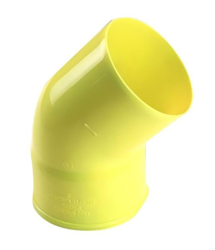 CODO DE PVC PARA AGUA SERVIDA 75 MM X 45º X 3.2 MM (3" X 45°) C-C AMARILLO REF.C010020CC UNITECA