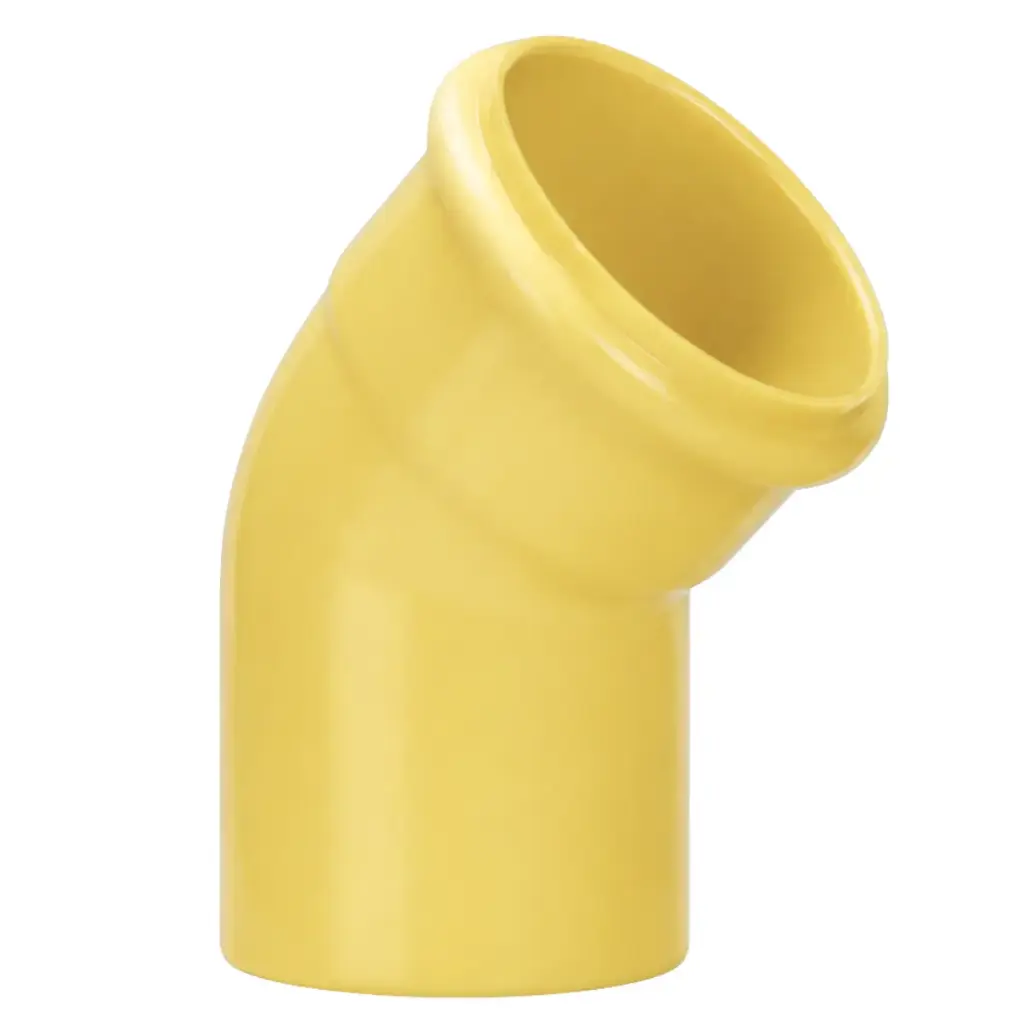 CODO DE PVC PARA AGUA SERVIDA 110 MM X 45º X 3.2 MM (4" X 45°) C-E AMARILLO REF. C010024S UNITECA