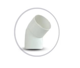 CODO DE PVC PARA AGUA SERVIDA 160 MM X 45º ( 6 " X 45°) C- E BLANCO REF. C010026 MARCA UNITECA