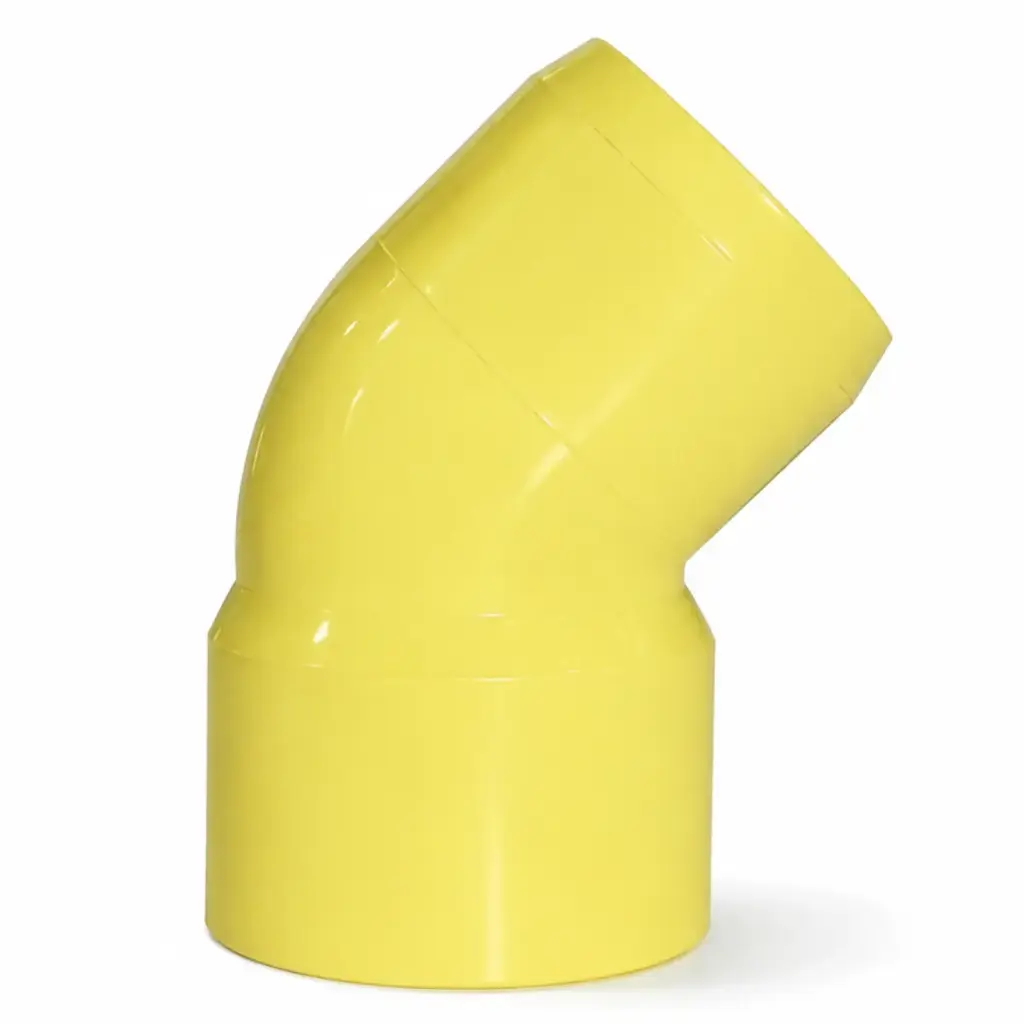 CODO DE PVC PARA AGUA SERVIDA 200 MM X 45º ( 8 " X 45°) C- C REF. C010027S MARCA UNITECA