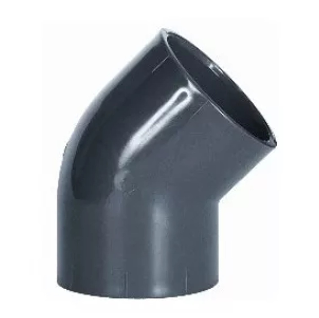 CODO DE PVC AF ASTM SCH40 2" X 45° REF. C010206G MARCA UNITECA