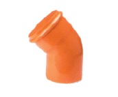 CODO REFORZADO DE PVC PARA AGUA SERVIDA DE 110 MM X 45° ( 4" X 45° ) CXE REF.C011024 NARANJA UNITECA