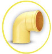 CODO DE PVC PARA AGUA SERVIDA 75 MM X 90º X 3,2 MM (3" X 90°) C- E REF. C020020S MARCA UNITECA