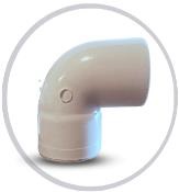 CODO DE PVC PARA AGUA SERVIDA 110 MM X 90º ( 4" X 90° ) BLANCO TUBOMAX REF. C020024M MARCA UNITECA
