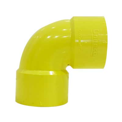 CODO DE PVC PARA AGUA SERVIDA 200 MM X 90º ( 8 " X 90°) C- C REF. C020027S MARCA UNITECA