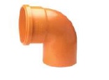 CODO REFORZADO DE PVC PARA AGUA SERVIDA DE 50 MM X 90° ( 2" X 90° ) CXE REF.C021018 NARANJA UNITECA