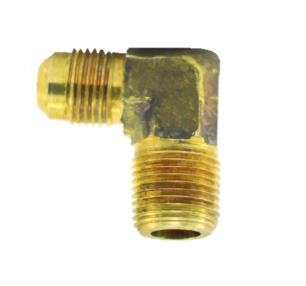 CODO 90° DE LATON - MACHO DIAM. TUBO X NPT 3/8X1/2" REF. 49-FV-12X16 MARCA VENEPRO