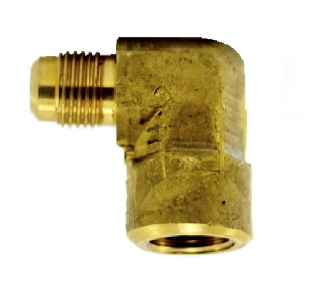 CODO 90° DE LATON - FLARE 45° DIAM. DE TUBO X NPT 1/2X3/8" REF. 50-FV-16X12 MARCA VENEPRO