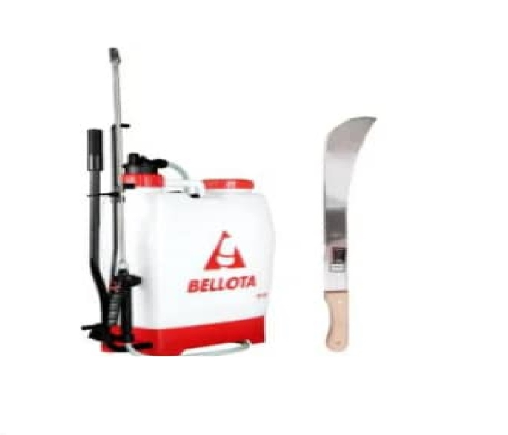COMBO FUMIGADORA / ASPERJADORA DE ESPALDA MANUAL 20 LTS + ( 3 ) MACHETES LINIERO 20" FMB-20 BELLOTA