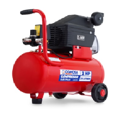 COMPRESOR HORIZONTAL C/RUEDAS 25 LTS 2 HP 110V REF. 29-C25/20 MARCA DOMOSA