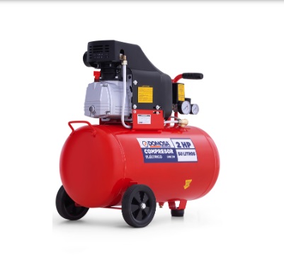 COMPRESOR HORIZONTAL C/RUEDAS 50 LTS 2 HP 110V REF. 29-C50/20 MARCA DOMOSA