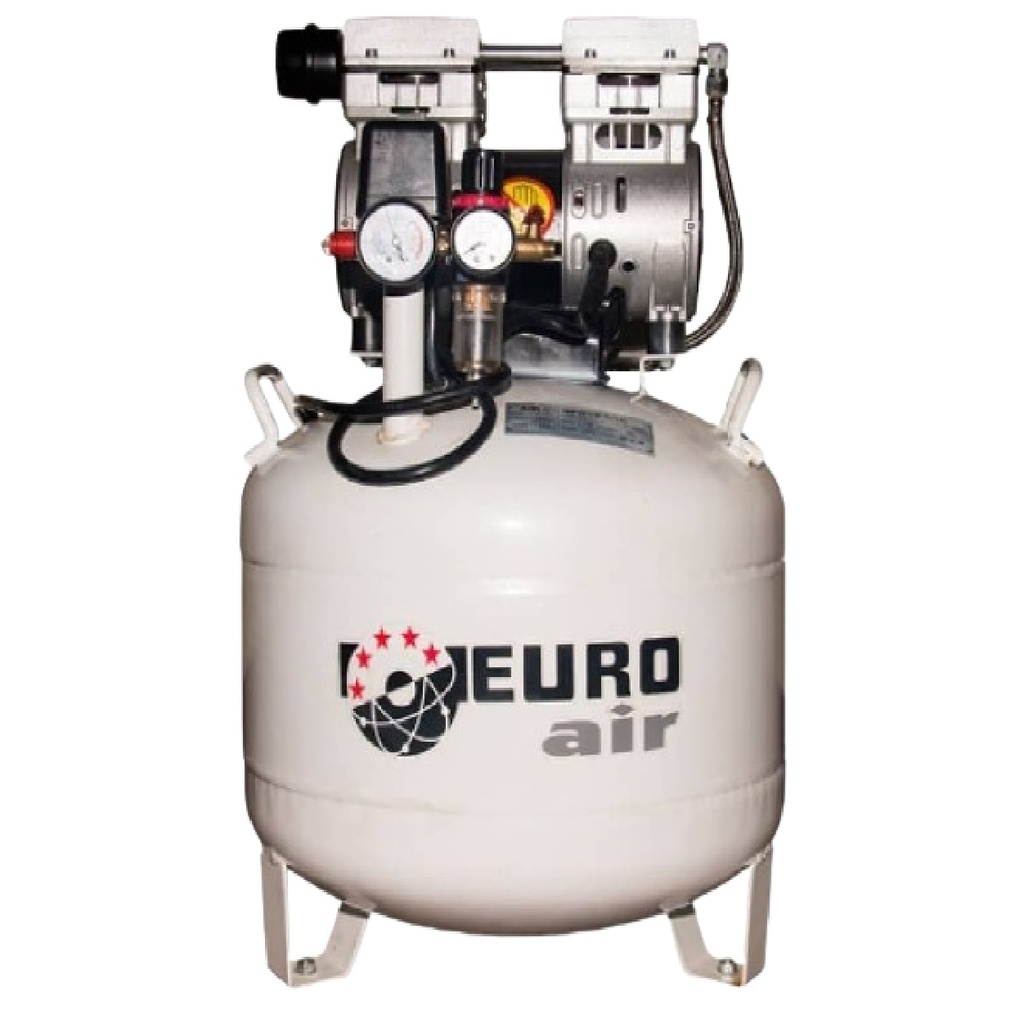 COMPRESOR DE AIRE DENTAL (SIN ACEITE) 40 LTS 1.5 HP 110 V 1440 RPM REF. DNT1.5HP/40 MARCA EUROAIR