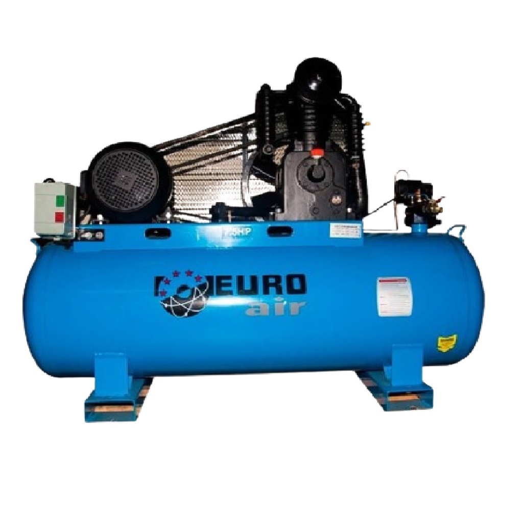 COMPRESOR HORIZONTAL TRIFASICO 300 LTS 7.5 HP 220V 820 RPM REF. C7.5HP/300 MARCA EUROAIR
