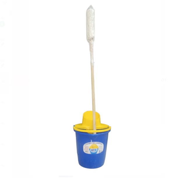COMBO DE LIMPIEZA (CESTA/TOBO + MOPA + MANGO) AZUL CON AMARILLO REF. 1302030 / 007008 MARCA FULLER