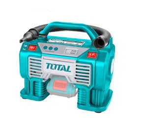 COMPRESOR DE AIRE INALAMBRICO PARA CARROS BATERIA LITIO 20 V 160 PSI REF.TACLI2002 MARCA TOTAL TOOLS