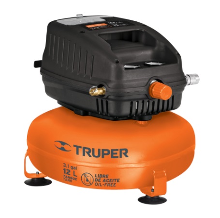 COMPRESOR DE AIRE 12 LTS 250W 1HP 100 PSI (NO USA ACEITE) COD. COMP-12S REF. 13824 MARCA TRUPER