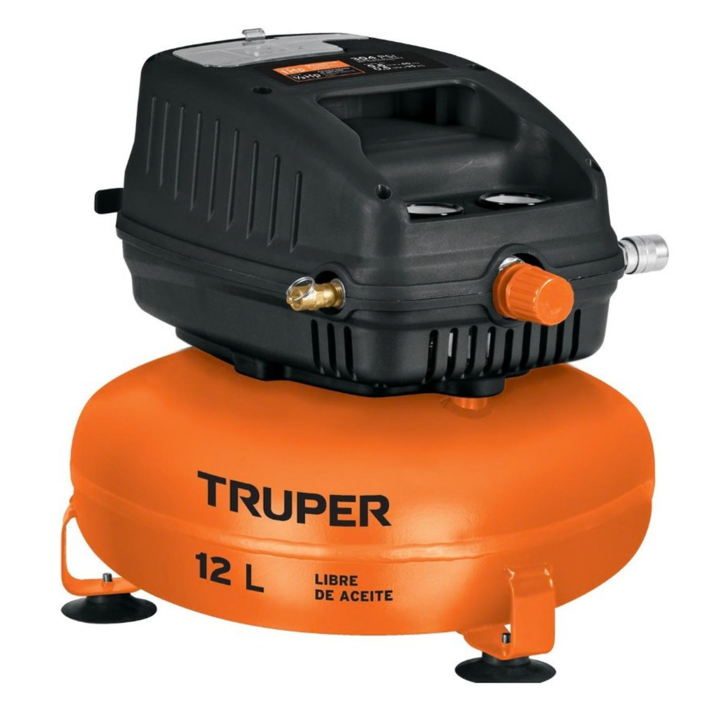 COMPRESOR DE AIRE 12 LTS 250W 1HP 100 PSI (NO USA ACEITE) COD. COMP-12S REF. 13824 MARCA TRUPER
