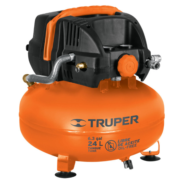 COMPRESOR DE AIRE 24 LTS 2000W 2-2/3 HP 135PSI (NO USA ACEITE) COD. COMP-24S REF. 13830 MARCA TRUPER