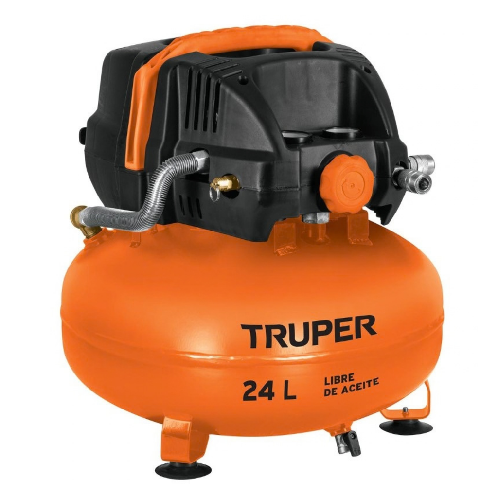 COMPRESOR DE AIRE 24 LTS 2000W 2-2/3 HP 135PSI (NO USA ACEITE) COD. COMP-24S REF. 13830 MARCA TRUPER