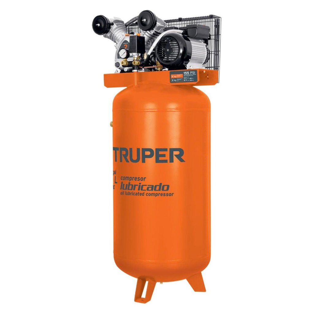 COMPRESOR VERTICAL SIN RUEDAS 180 LTS 4 HP MOD.COMP-180LV REF. 15657 MARCA TRUPER