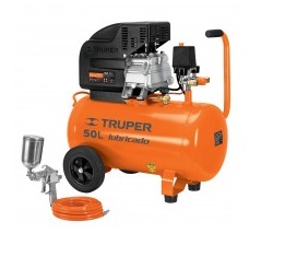 COMPRESOR HORIZONTAL C/RUEDAS 50 LTS 2.5 HP 145 PSI MOD.COMP-KIT50 REF.16095 MARCA TRUPER