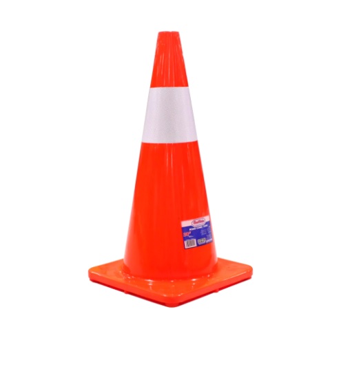 CONO DE SEGURIDAD FLEXIBLE 18" BASE 280 MM X 280 MM C/CINTA REFLECTIVA REF. H11090 MARCA BEST VALUE