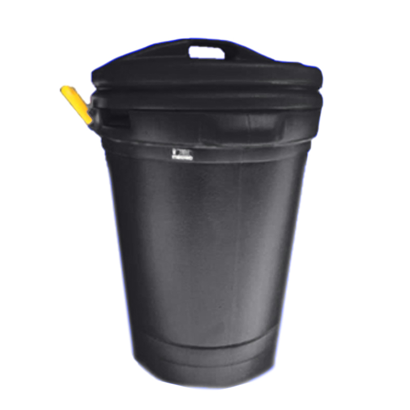 CONTENEDOR PARA DESECHOS CAP. 125 LTS NEGRO CON ASA, TAPA Y RUEDAS REF. 125NE MARCA CHEMICAL