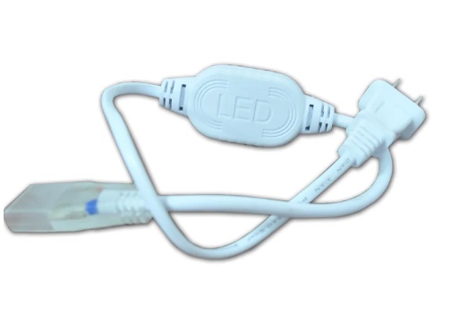 CONECTOR MACHO / TOMA PARA CINTA LED NEON BLANCA 110 V MARCA LUCERNA