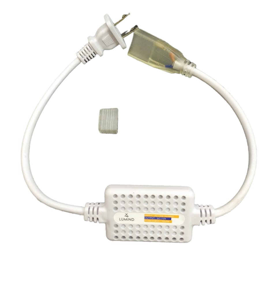 CONECTOR MACHO / TOMA PARA CINTA LED TRADICIONAL DOBLE CHIP 110 V 15 A P/CINTA LUM-29 REF.LUM-40 MARCA LUMIND