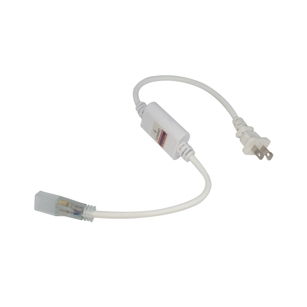 CONECTOR MACHO / TOMA P/CINTA LED FLEX NEON PLUG DRIVER 15 A ENT. 110 VAC SAL.110 VDC MARCA LUMIND