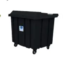 CONTENEDOR DE DESECHOS SOLIDO 1000 LTS C/ RUEDAS COLOR NEGRO REF. CON-1000 MARCA Q TANQUE