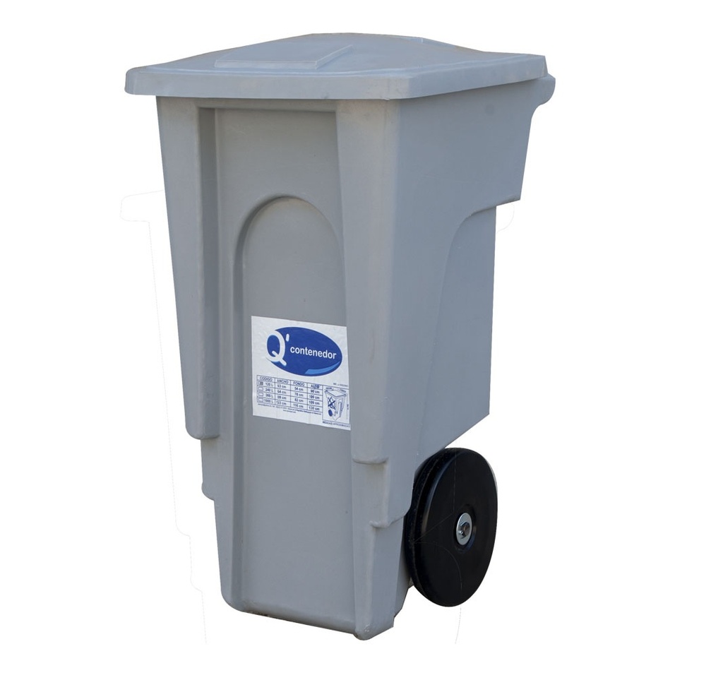CONTENEDOR DE DESECHOS SOLIDOS 120 LTS COLOR GRIS REF. CON-0120-90 MARCA Q TANQUE