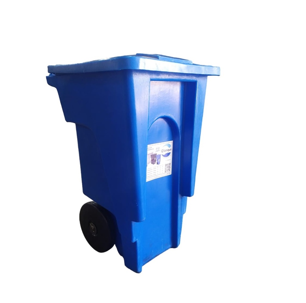 CONTENEDOR DE DESECHOS SOLIDOS 120 LTS C/ RUEDAS COLOR AZUL REF. CON-0120 MARCA Q TANQUE