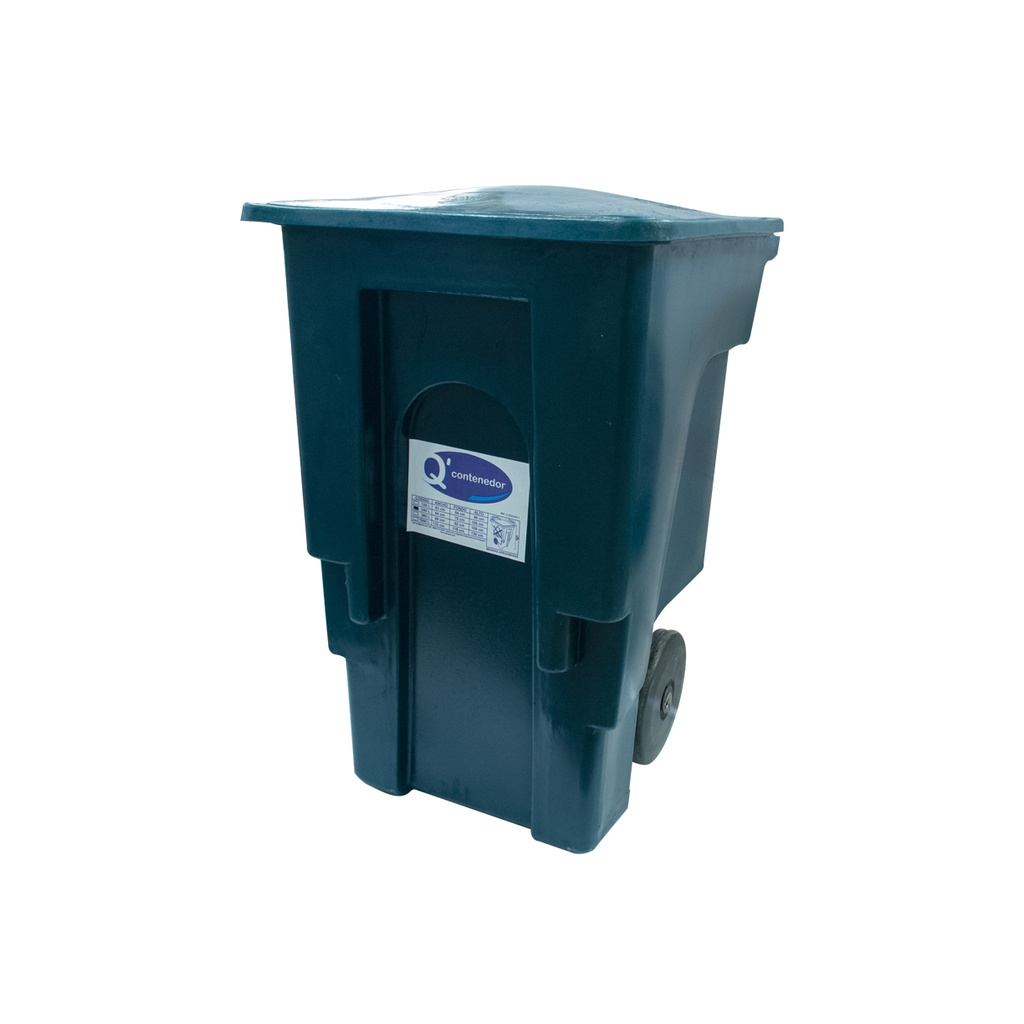 CONTENEDOR DE DESECHOS SOLIDOS 240 LTS COLOR VERDE OSCURO REF. CON-0240-73 MARCA Q TANQUE