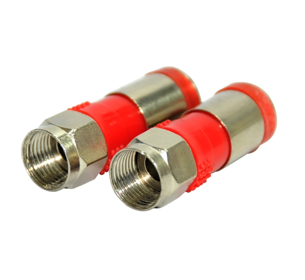 CONECTOR PARA CABLE RG6 COAXIAL ROJO UNIDAD REF. CNSX-82 MARCA SEMILIC
