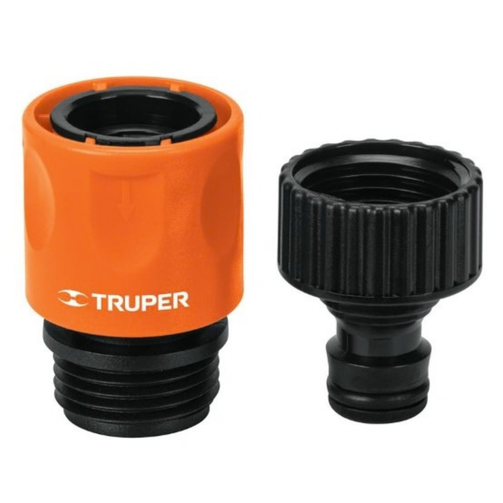 CONEXION RAPIDA P/MANGUERA 1/2" X 3/4" ABS ( SISTEMA CLICK ) MOD. CLICK-GREF.12724 MARCA TRUPER