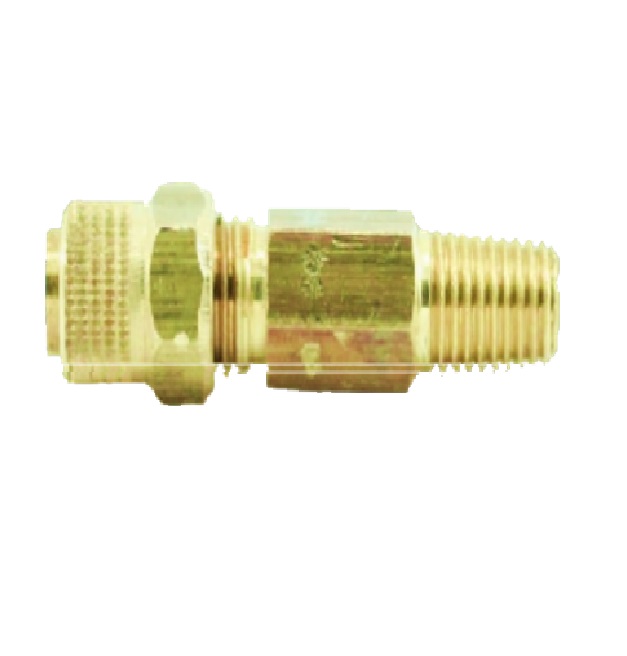 CONECTOR DE LATON FLARE 45° COMPR. P/ MANIQUÍ DIAM. TUBO X NPT 1/4X1/16" REF. MAN-FLV-08x02 MARCA VE