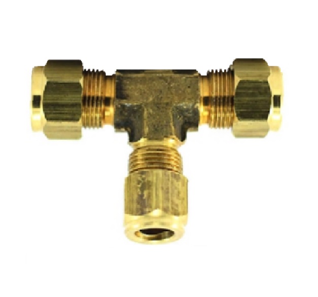 TEE DE COMPRESIÓN - LATON / DIAMETRO DE TUBO 1/4" REF. 64-FV-08 MARCA VENEPRO