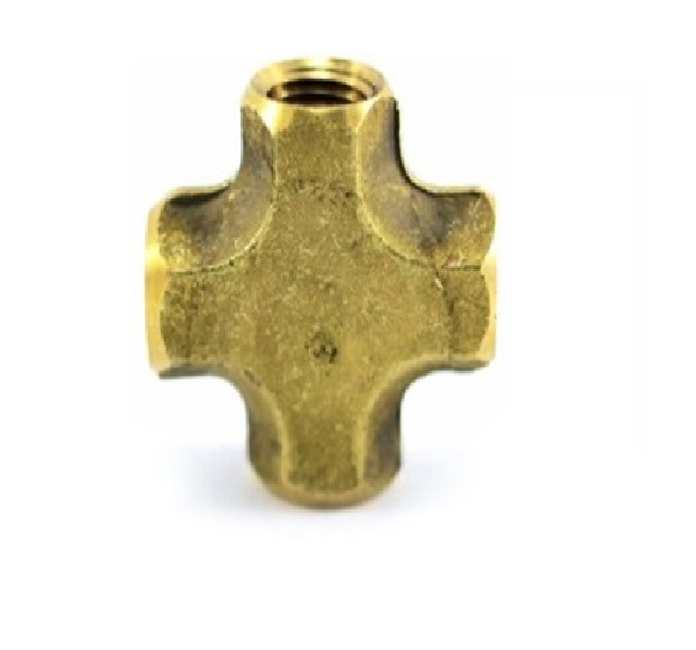 CONEXIÓN DE LATON CRUZ - ROSCA NPT 1/4" REF. 102-BV-08 MARCA VENEPRO