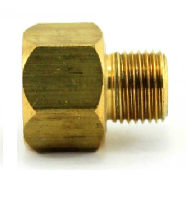 CONECTOR DE LATON - FLARE 45° INVERTIDO X FLARE 45° 9/16X3/8" REF. FFV-18X12 MARCA VENEPRO