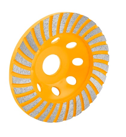 DISCO DIAMANTADO SEGMENTADO/ COPA TURBO P/ RECTIFICAR CONCRETO 4 1/2" X 7/8" REF. 76681 MARCA TOLSEN