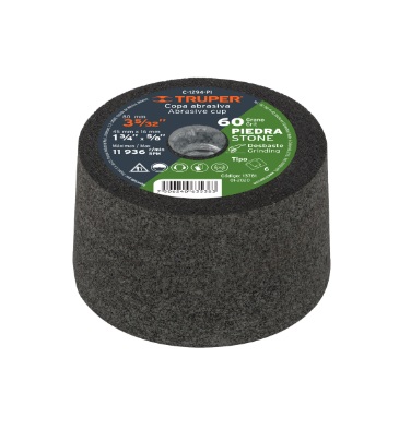 COPA DESBASTE DE PIEDRA 3-5/32" GRANO 60 / EJE 5/8-11 COD. C-1294-PI REF. 13781 MARCA TRUPER