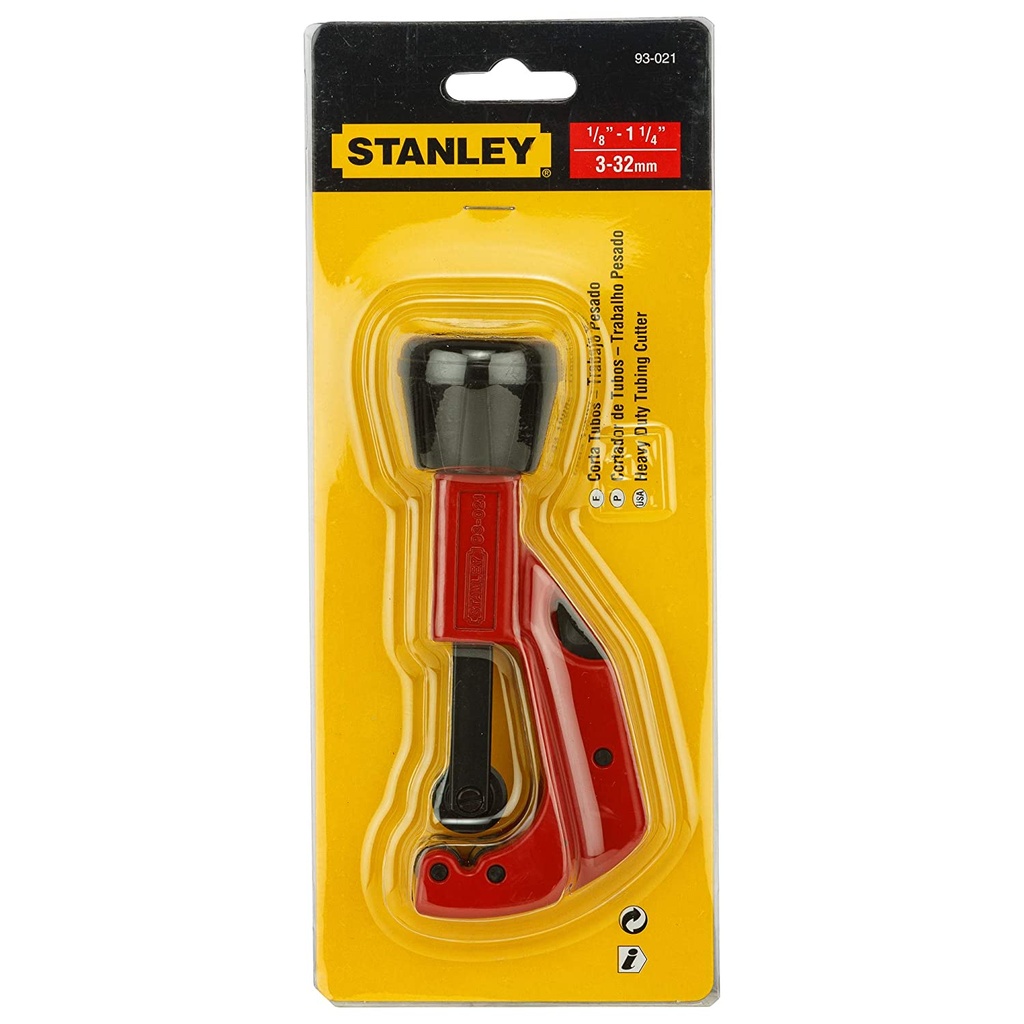 CORTA TUBO TRABAJO PESADO. 1/8" A 1 1/4" REF. 93-021 MARCA STANLEY
